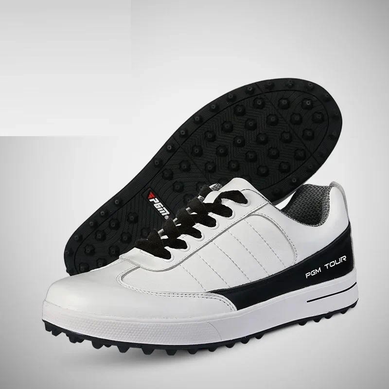 Pgm Golf Shoes Men Srt Shoes Pgm Genuine Leather Waterproof Male Golf Sneaker Spikes Anti-Slip Shock