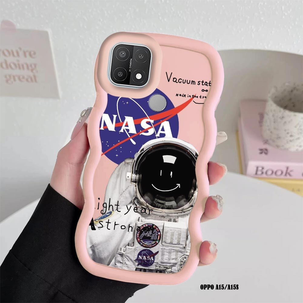 Case Hp OPPO A15 A15S A12 A12S A7 A5S A3S A12e New Macaron Candy Color Silicone Casing Nasa Astronau