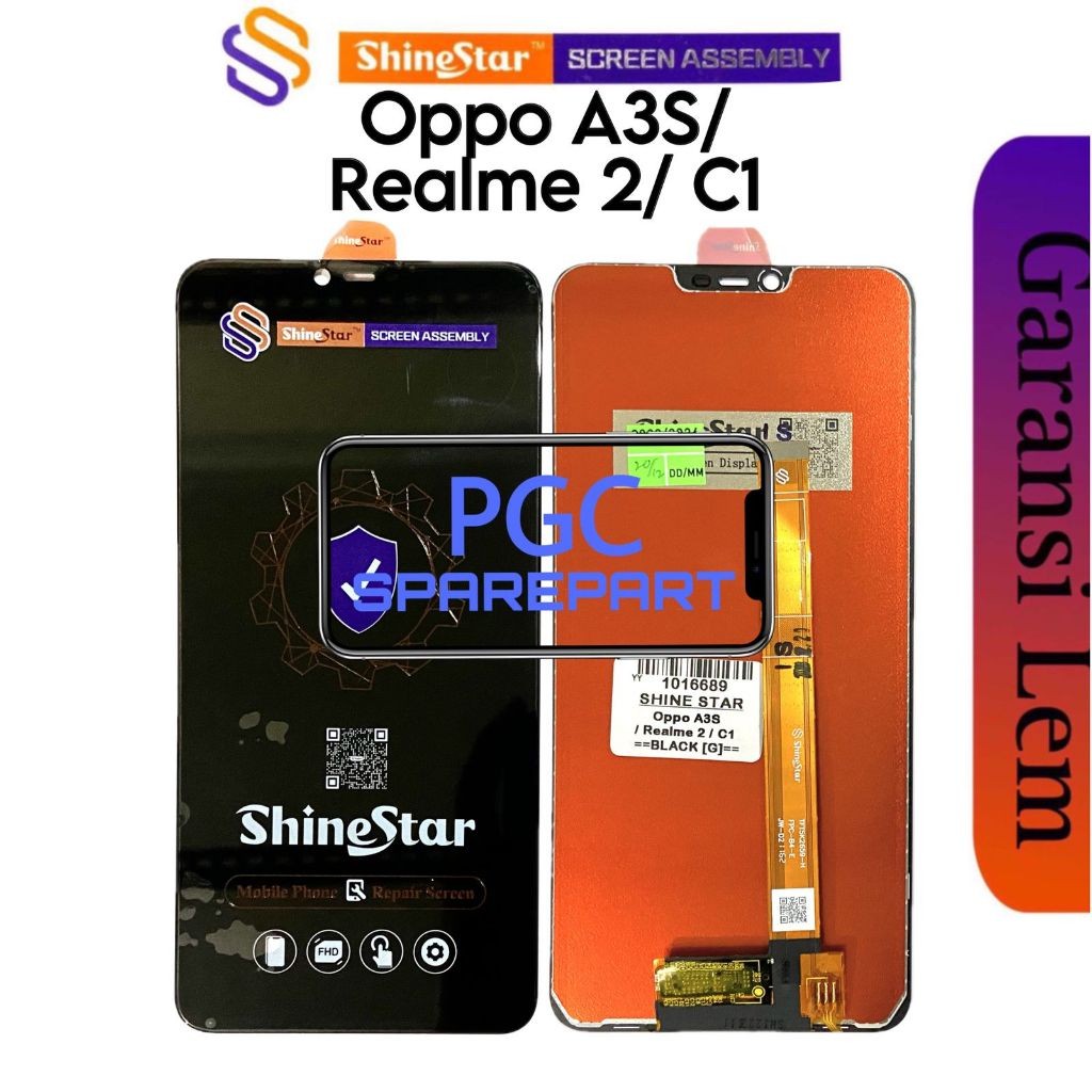 SHINE STAR - LCD Touchscreen Fullset Oppo A3S / Realme 2 / C1 / CPH1803 / CPH1853 / CPH1805 / RMX180