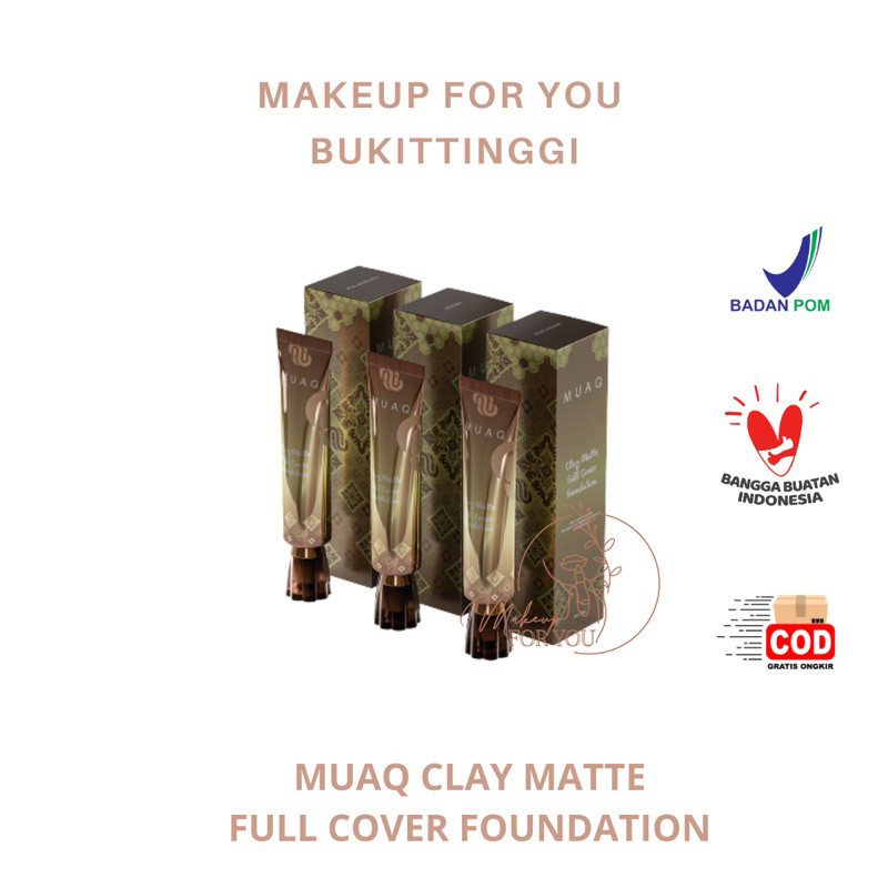 MUAQ CLAY MATTE FULL COVER FOUNDATION // Viral_MUA.id