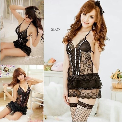 Sexy Lingerie Sleep Wear Dress Lace Baju Tidur Seksi Hot Woman SL07