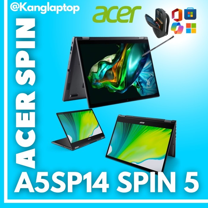Acer Spin 5 A5SP14 Core I7 1355 16GB 1TB W11+OHS 14.0WUXGA FP PEN 2IN1 - 512GB