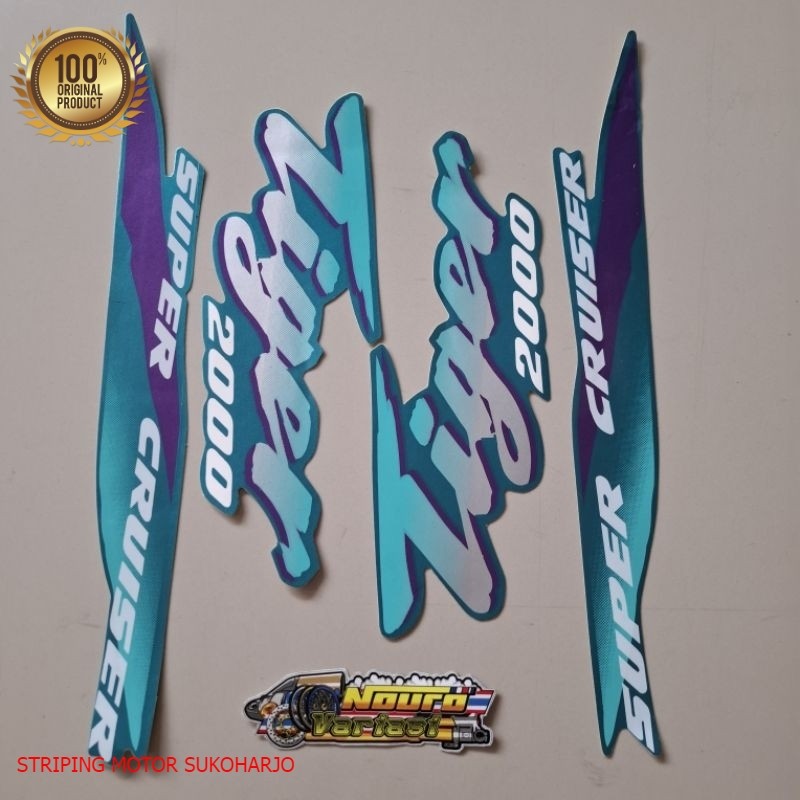 (ORI) striping honda tiger 2000  biru ungu kualitas original