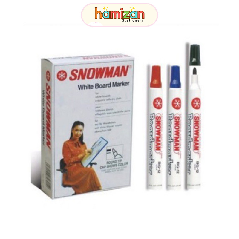 

( 12 pcs ) Spidol White Board BG12 BG-12 Snowman