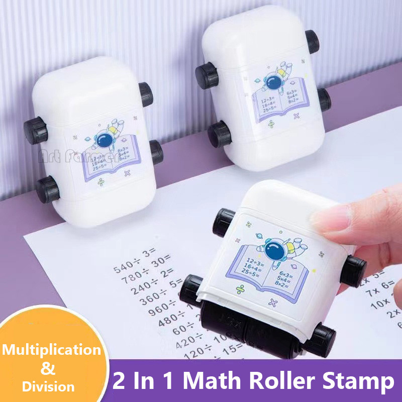 

2 In 1 Math Roller Stamp Within 100 Multiplication and Division Dual Head Smart Math Practice Stamps Teaching Stamps for Kids