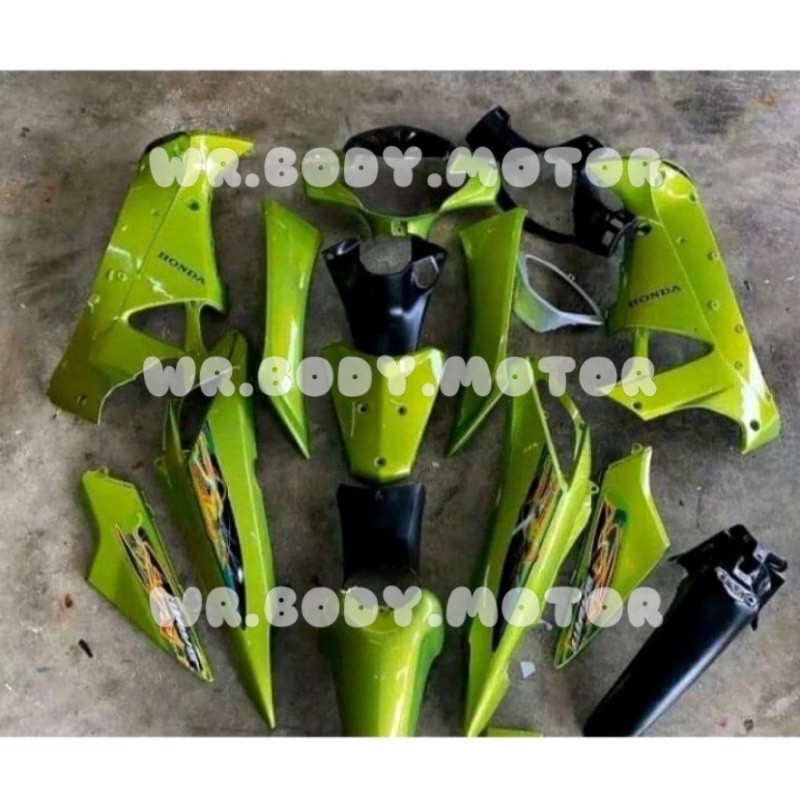 Honda Supra X 125 Lama Full Set Body Halus Kasar Supra X 125 Old Tahun 2005 2006 Hijau Hitam