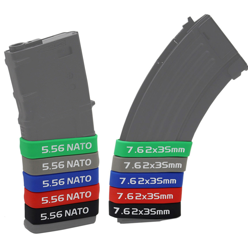 4Pcs/Lot Tactical Magazine Marking Band Airsoft Rifle Elastic Mag Rubber Ring For 5.56 Nato 7.62mm 3