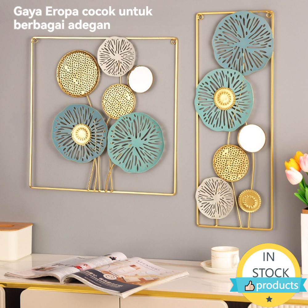 Dinding Mewah Dinding Dinding 3D Kreatif Dekorasi Elegan Gaya Modern, Hiasan Emas Besi untuk TV Ruan