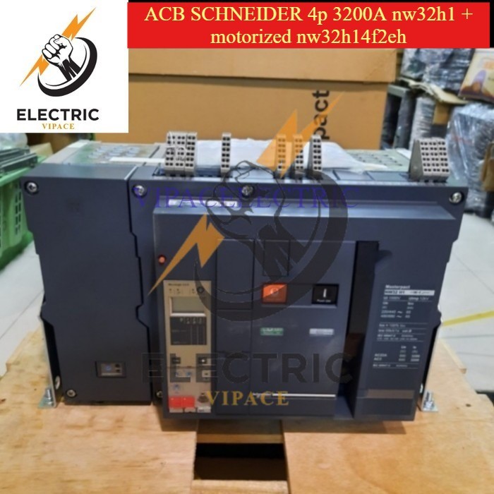 ACB SCHNEIDER 4p 3200A nw32h1 +motorized nw32h14f2eh 3200 Ampere (A) pada suhu 40°C Air Circuit Brea