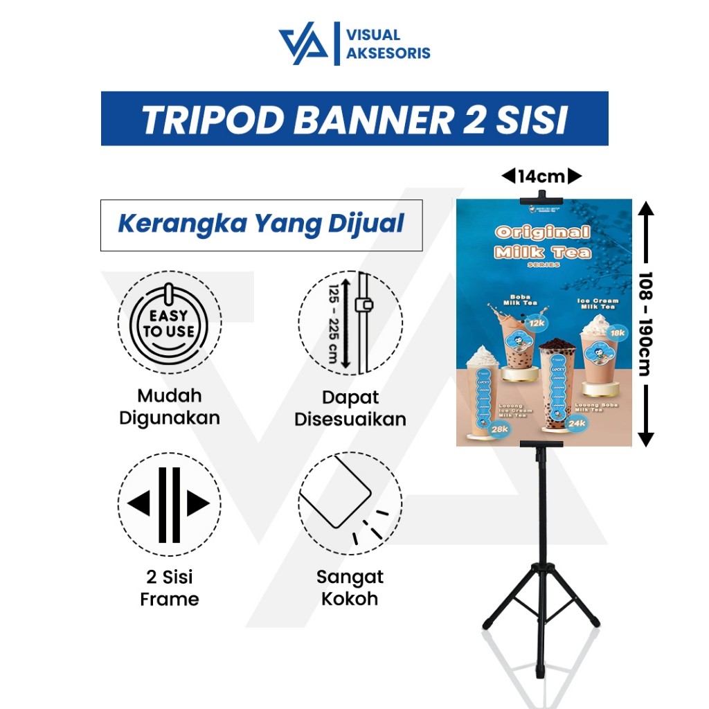Tripod Banner 2 Sisi / Tripod Stand Banner / Tiang Promosi Jualan  / Standing Banner 2 Sisi / Tiang 