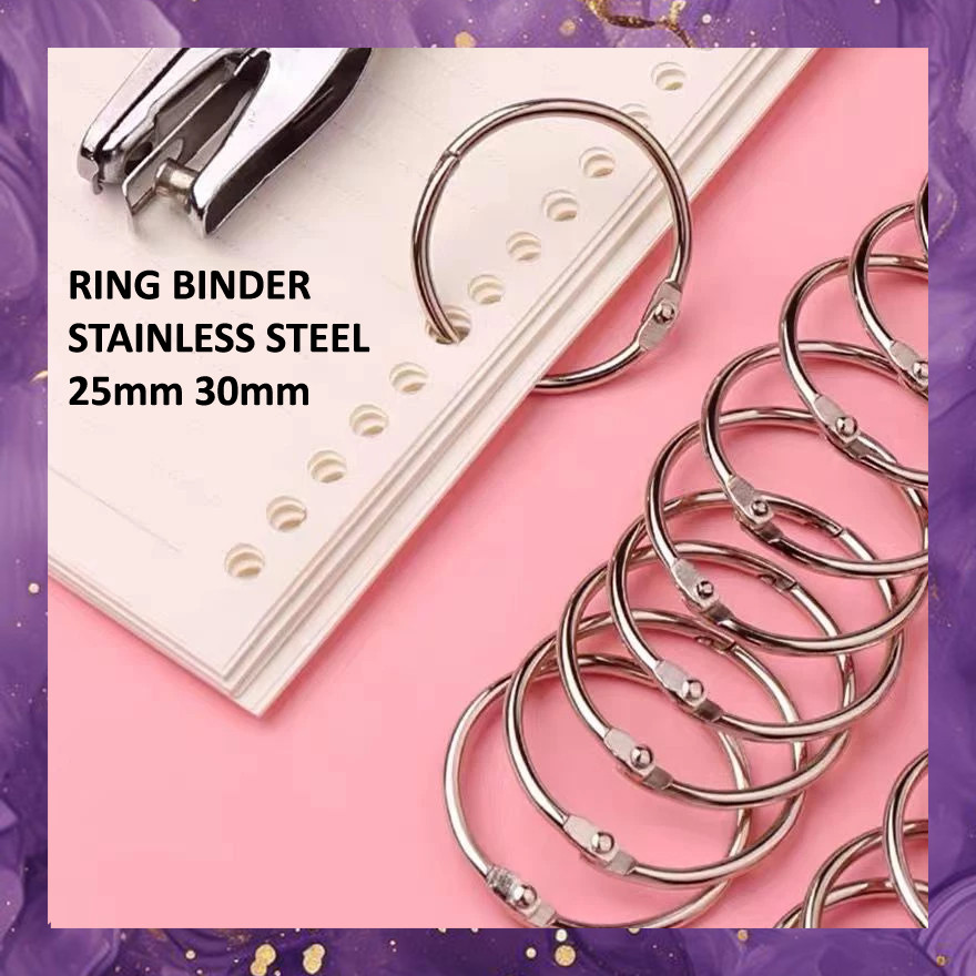 

(SBA) Ring Binder Cincin STAINLESS STEEL Pengikat Kertas Buku Satuan Buka Tutup Sekolah Kantor Lubang TG4052A0