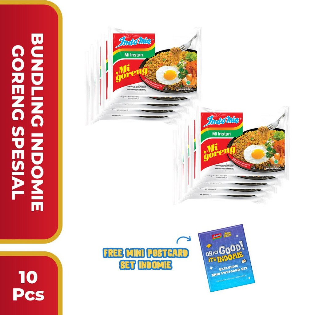 

10 pcs Bundling 6 Goreng Spesial Free Mini Postcard Set Indomie