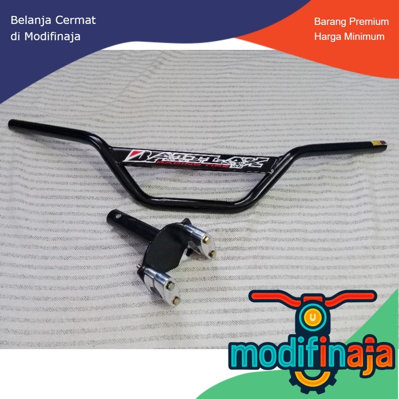 Paket Stang Trail Plat + Dudukan Stang Batman | Motor Bebek & Matik Universal