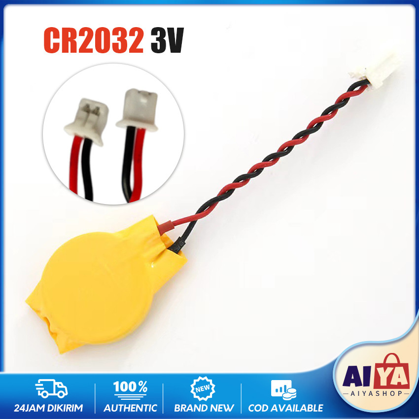 Baterai Battery CMOS BIOS Laptop Notebook CR2032 Soket Kabel - 3 Vol 2 pin