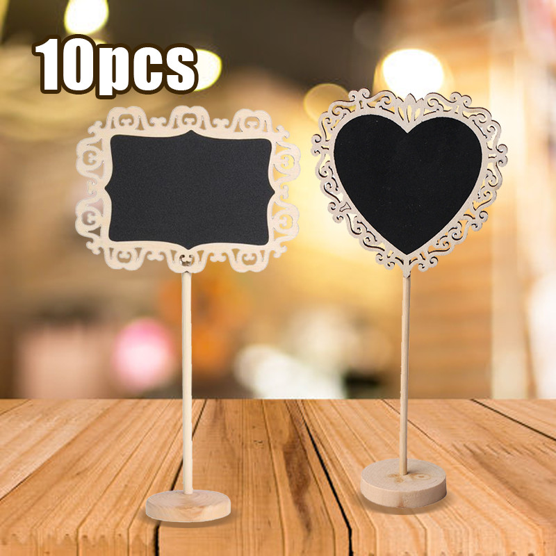 

10pcs 8inch Papan Tulis Kapur Kecil Blackboard Mini Chalkboard Mini Bahan Kayu Papan Kapur Menu Cafe / Papan Reserved