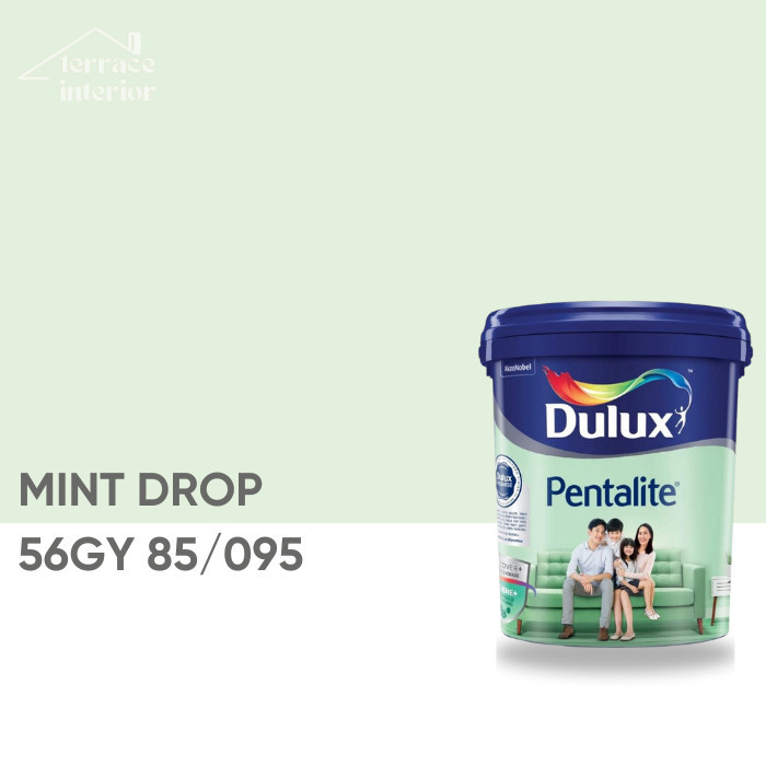 Cat Tembok Dulux Pentalite Interior 2.5L warna Hijau Doff Matt - Mint Drop