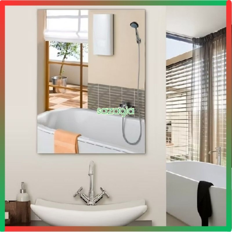 (SG) Sticker Cermin Tempel Kaca Dinding Persegi Panjang Acrylic