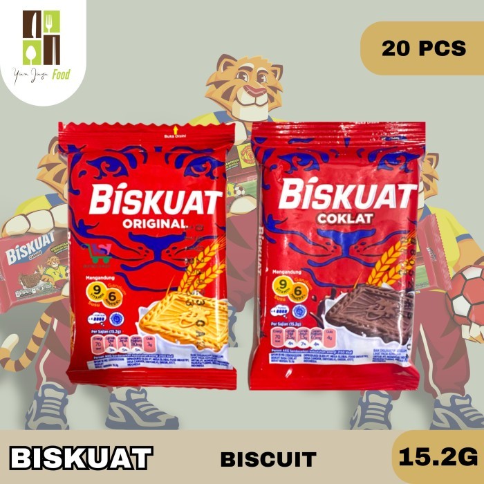 

Biskuat Biscuit 15,2g isi 20 PCS / Rasa Chocolate / Original / Biskuit / Snack / Cemilan / Kue