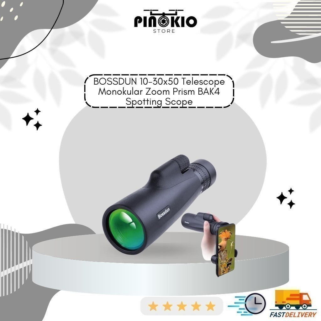472 BOSSDUN 10-30x50 Telescope Monokular Zoom Prism BAK4 Spotting Scope