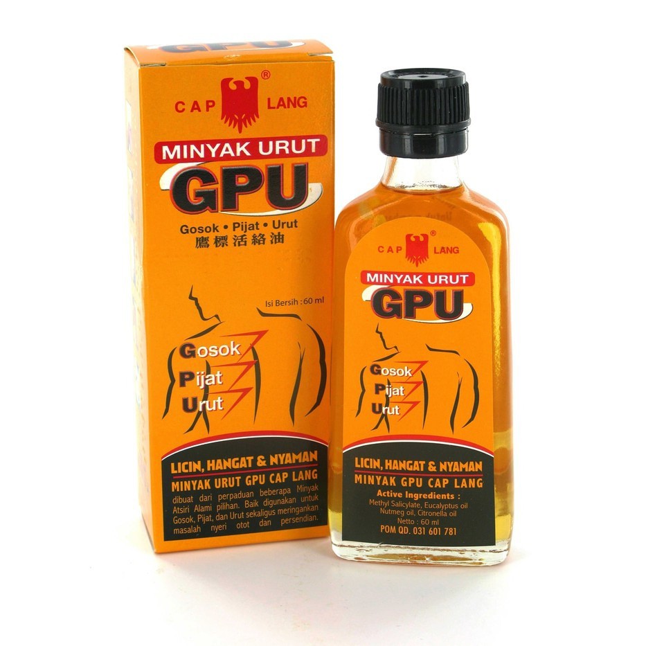 grosir 1 lusin Minyak Urut Gpu Cap Lang 60 mL - Pereda Nyeri Otot Dan Sendi / Muscle And Joint Pain 
