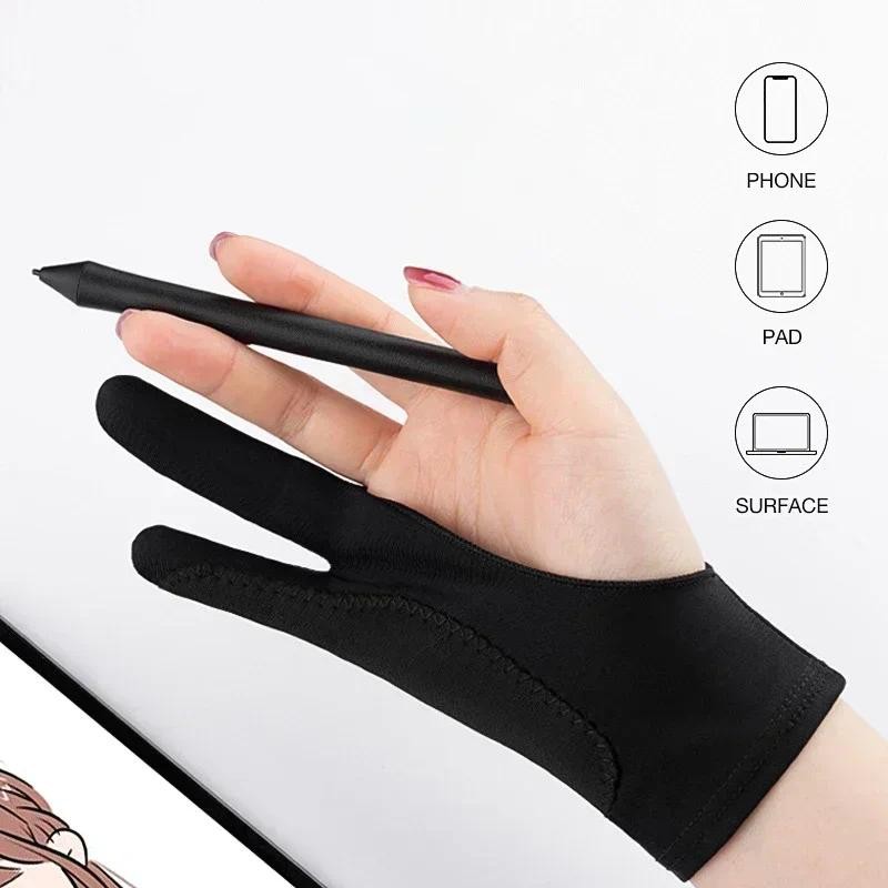 

S/M/L Two-Finger Drawing Gloves Anti-touch Anti-fouling for Tablet Digital Board Touch Screen Oil Painting Office Art Supplies
