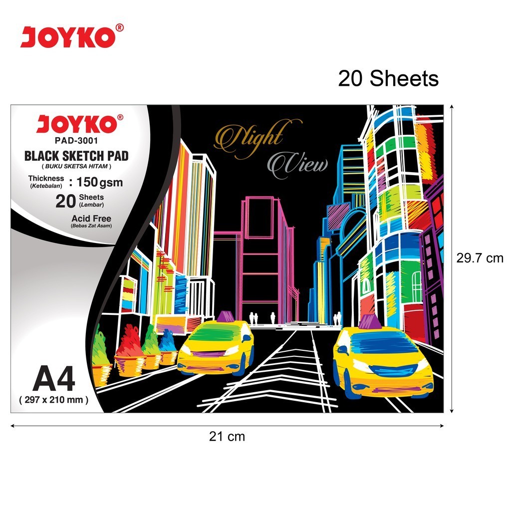 

Joyko Black Sketch Pad Buku Gambar Sketsa Hitam 150 Gsm 20 Sheets