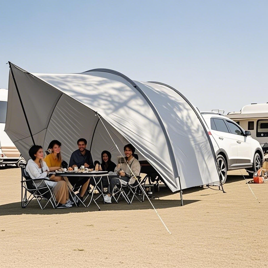 Car Tail Canopy Shade, Portable Outdoor Canopy, Camping & Fishing Tent, Beach Sun Shelter Tent, Larg
