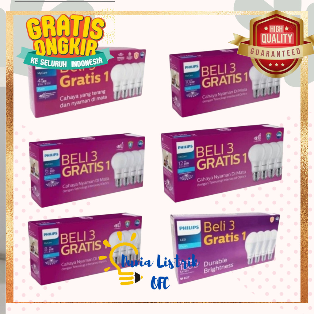 Philips Led Paket 3 Gratis 1 10 Watt Philips My Care Bulp Paketan Led paket Philips 3 Gratis 1 Paket