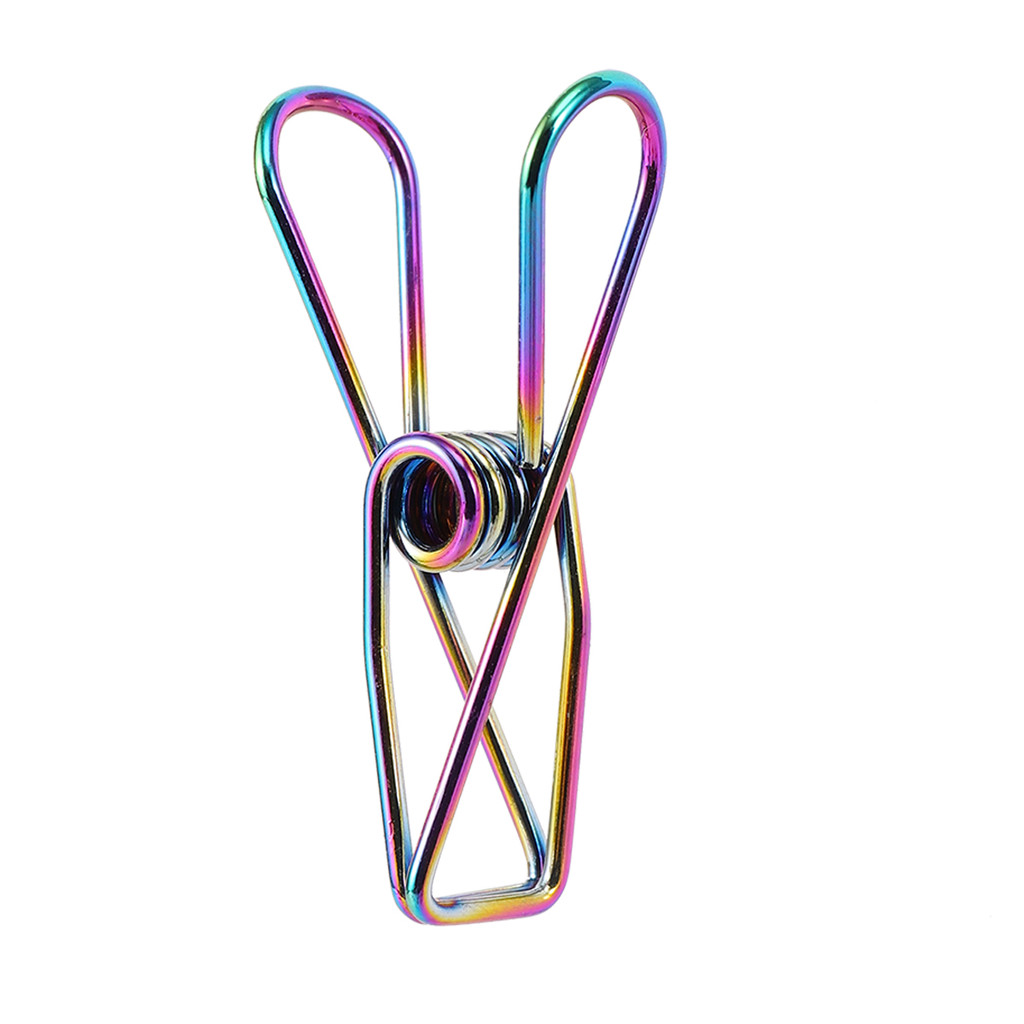 

5Pcs Hollow Binder Clips Plating Rainbow Color File Document Test Papers Photo Organizing Dovetail Clip long Tails Clamp Clasps