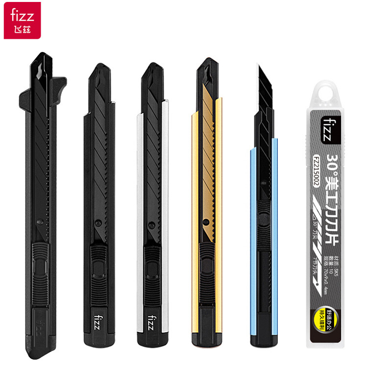 

Fizz Metal Aluminum Alloy Utility Knife Premium Sharpness Snap Off box cutter couteau School Office Home Stationery Tools Art