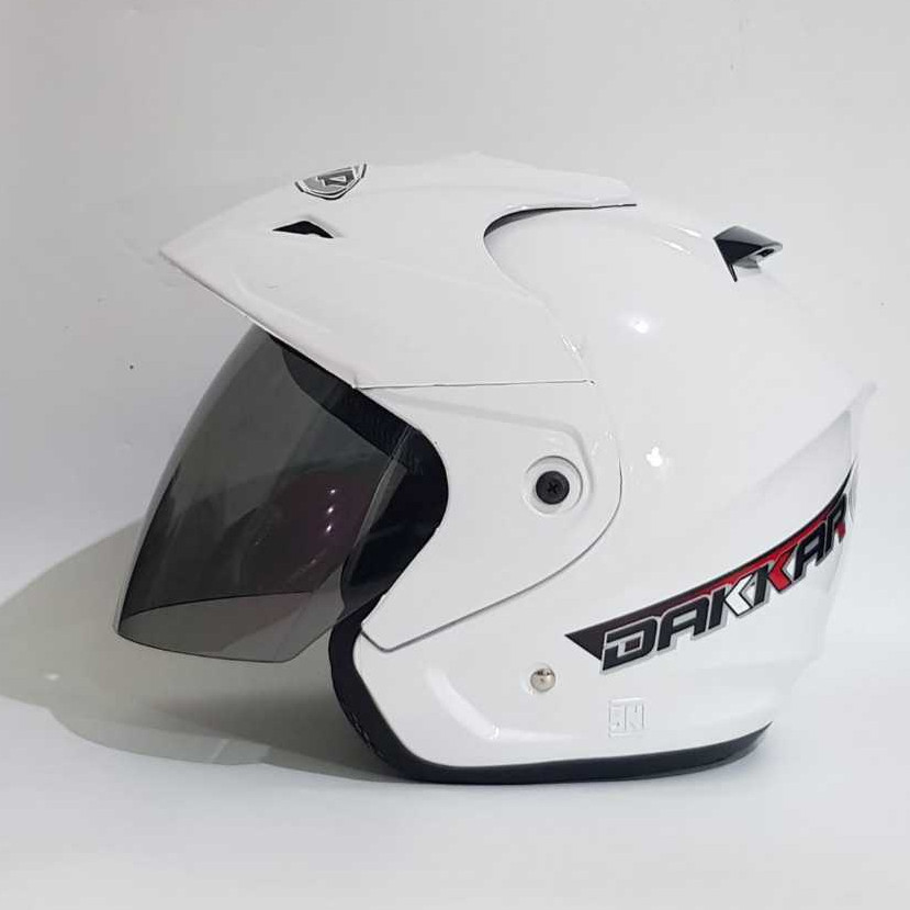 HELM DEWASA SNI DAKKAR KACA RIBEN HITAM L JUMBO COCOK COWOK CEWEK UKURAN L BESAR BUSA NYAMAN DAN PER