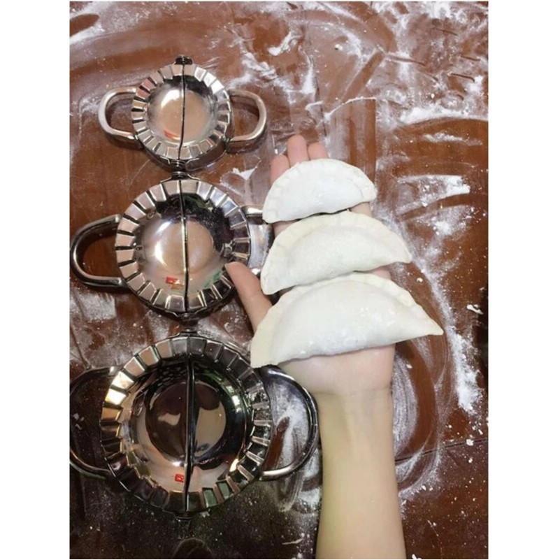 GARNESHOP  2 in 1 Cetakan Bulat Cetakan Cireng Isi Ayam Suwir Cetakan Pastel Besar Stainless Premium