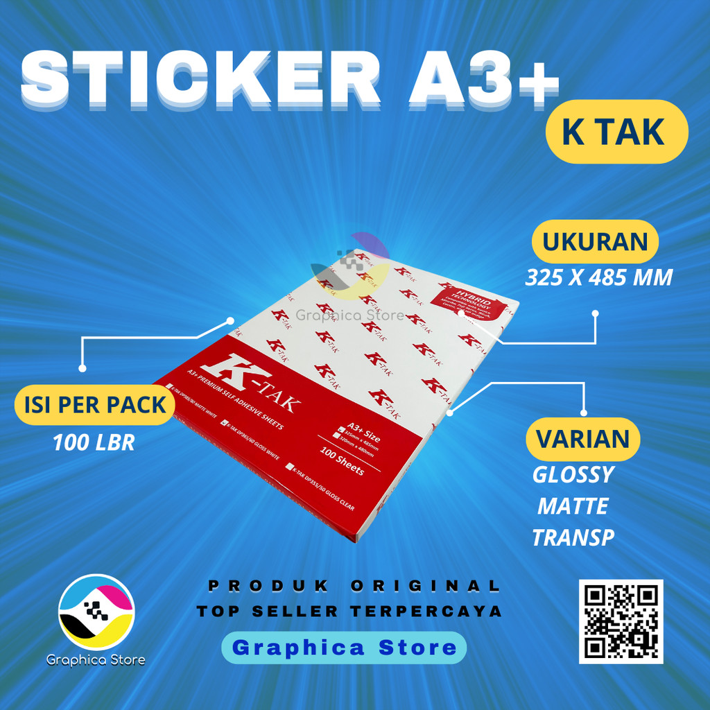 

Kertas Sticker Vinyl Laser KTAK | K-TAK | Sticker Polos