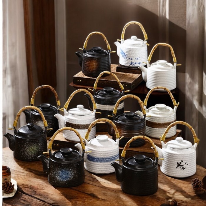 dazzling japan series teko keramik 900ml motif jepang teh ocha