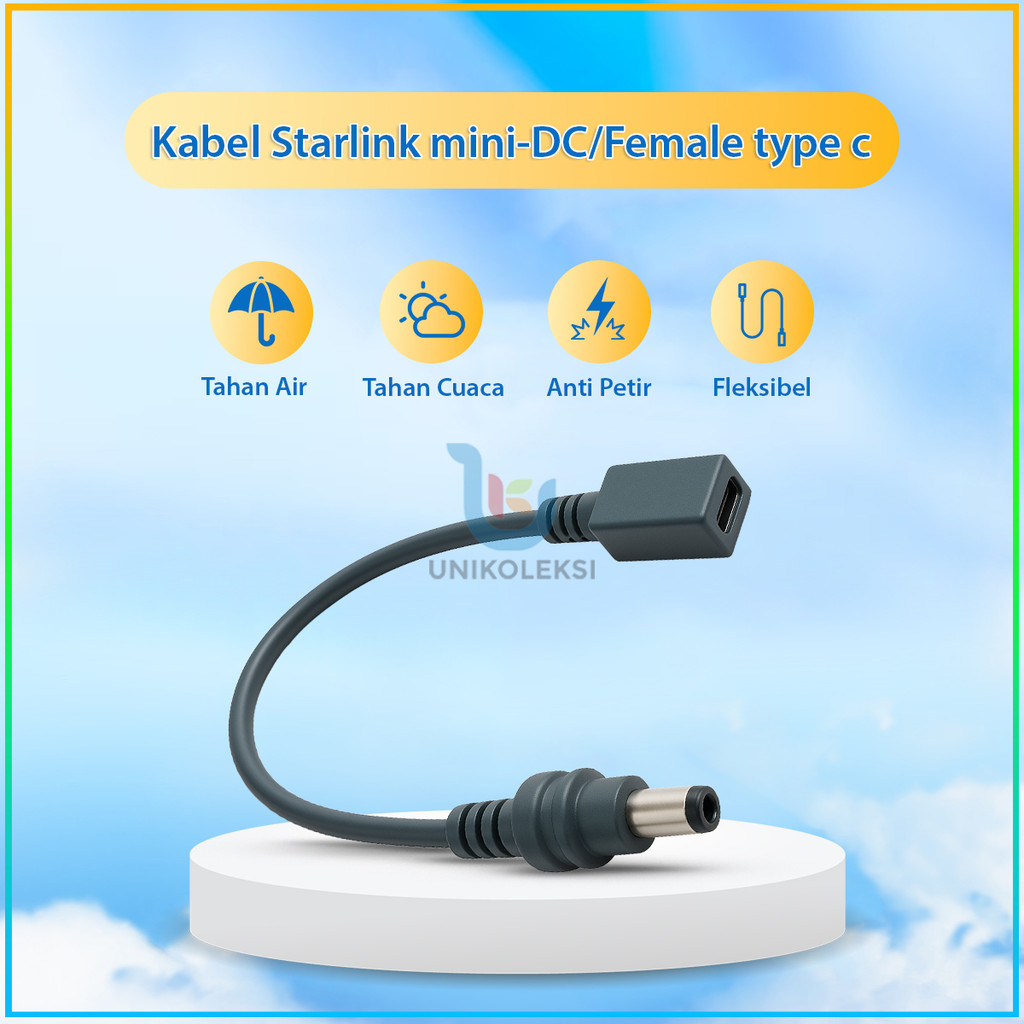 For Starlink Mini USB-C Female To DC Power Adapter AC Power Adapter Cable Transformer Converter