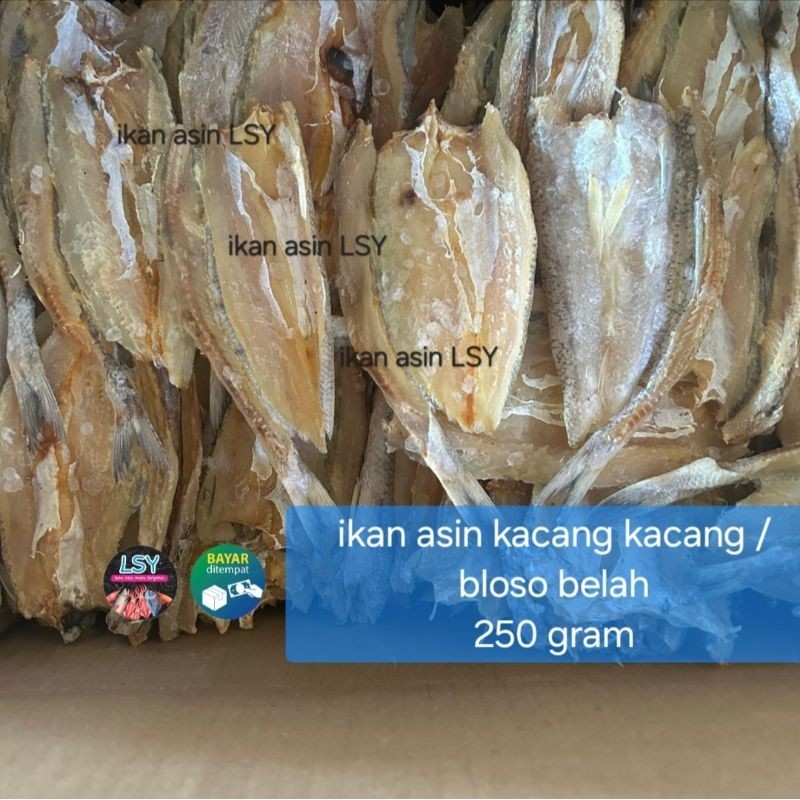 

Terlaris Ikan Asin Kacang Kacang / Bloso Belah Super 250gram