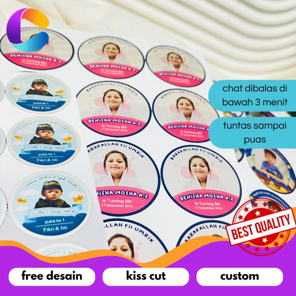 

Cetak INC 2-4 Stiker Gold/Silver Ulang Tahun Anak Bentuk Bulat Label Sticker Undangan Happy Birthday