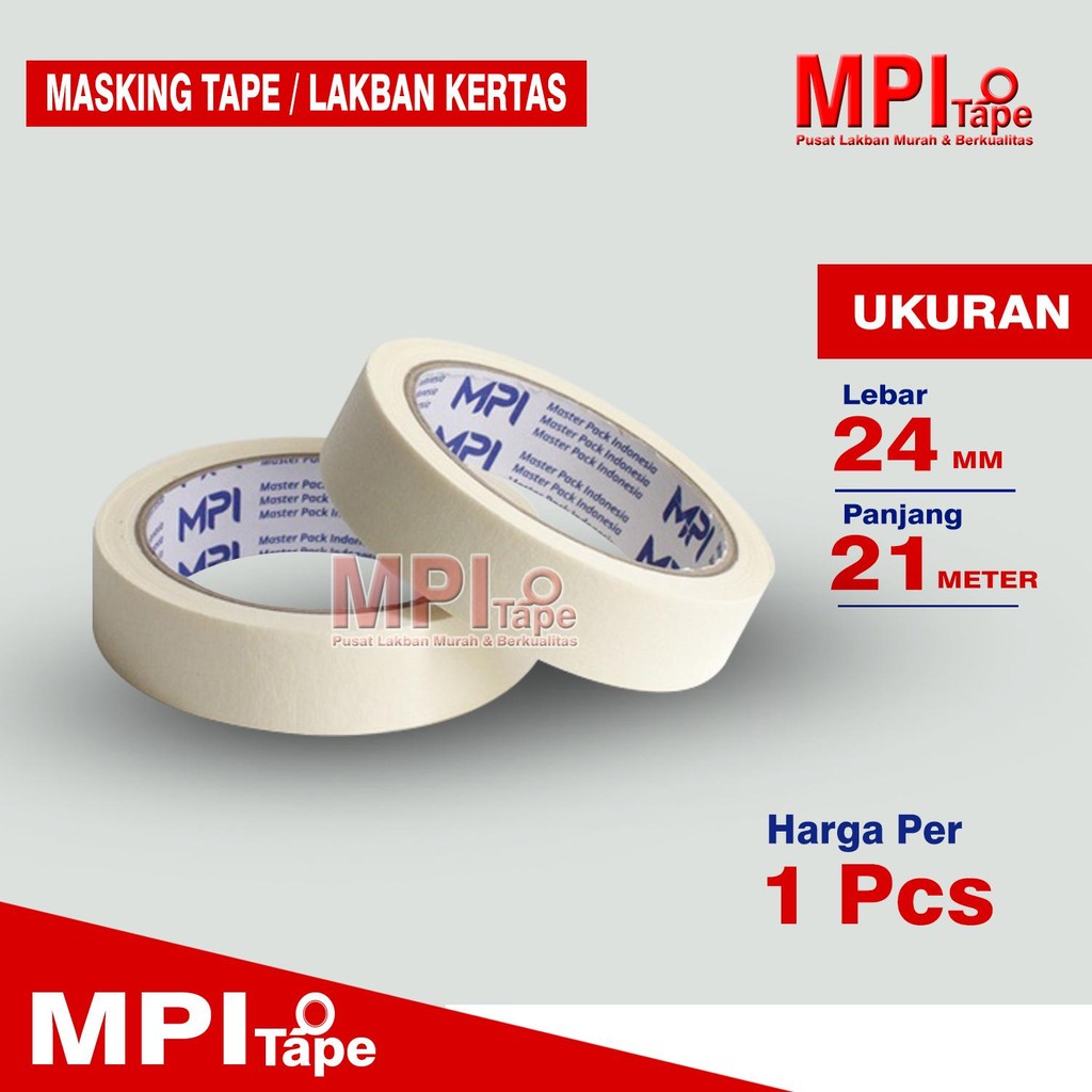 

Lakban Kertas 24 mm x 21 Meter - Masking Tape MPI