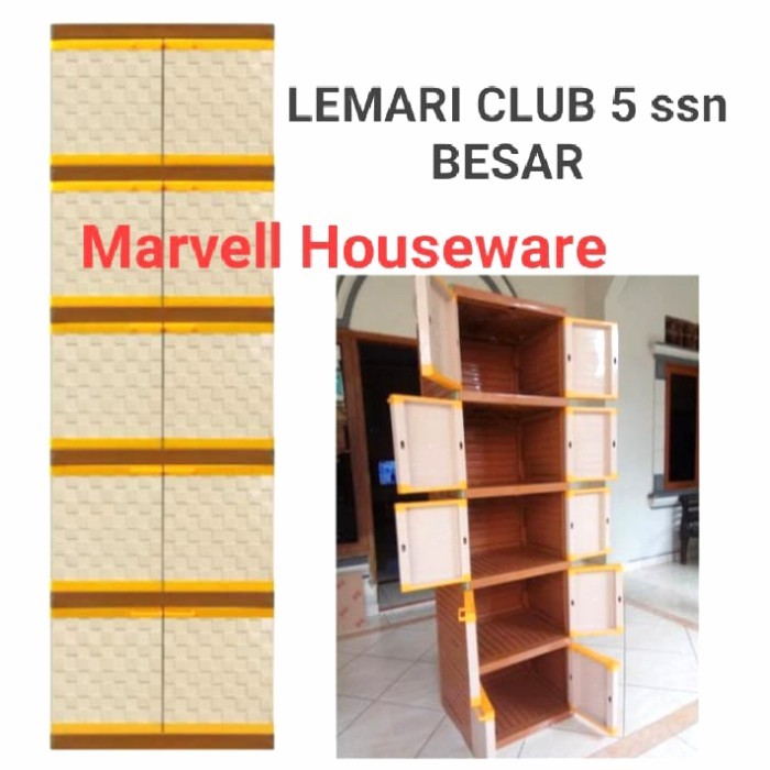 Lemari Plastik Club Susun 5 Jumbo/Lemari Plastik Besar susun 5 Club