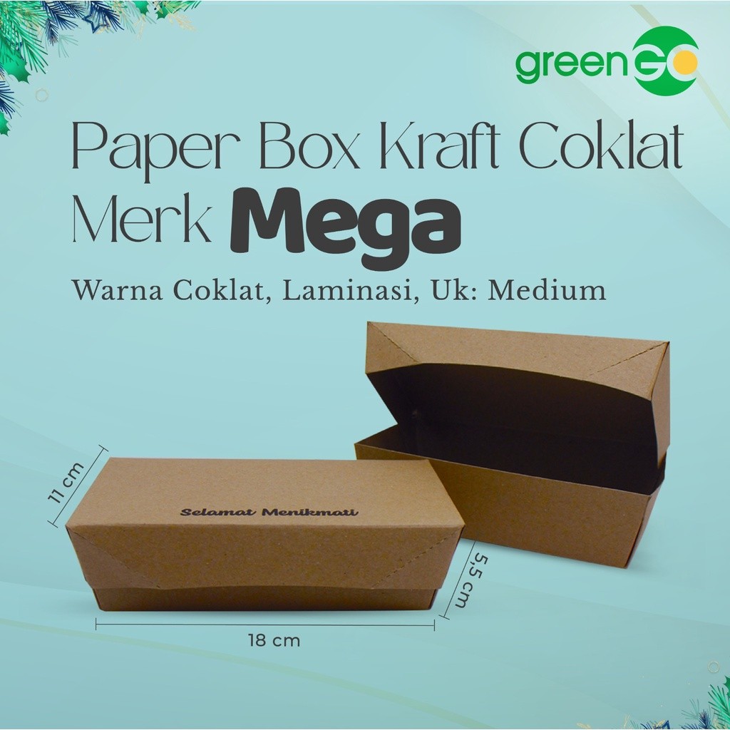 

[LW] PAPER BOX COKLAT SIZE M LAMINASI ANTI LENGKET PAPER BOX UKURAN MEDIUM SEDANG LUNCH BOX KERTAS SELAMAT MENIKMATI PAPER BOX KRAFT