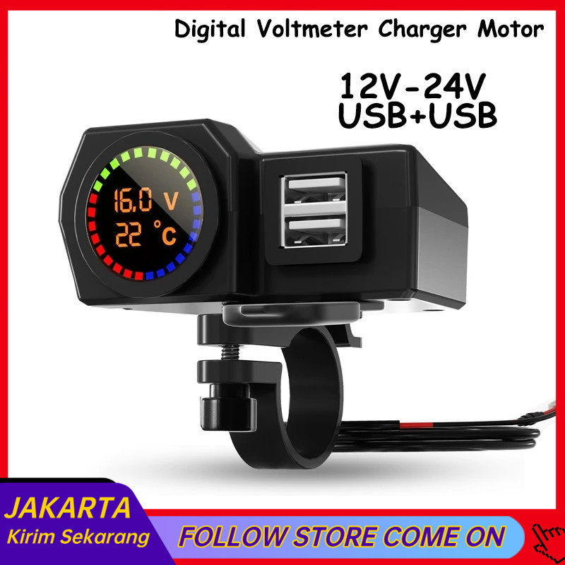 Charger Motor Fast Charging Type C Voltmeter Digital Waterproof Motorcycle Digital Voltmeter Charger