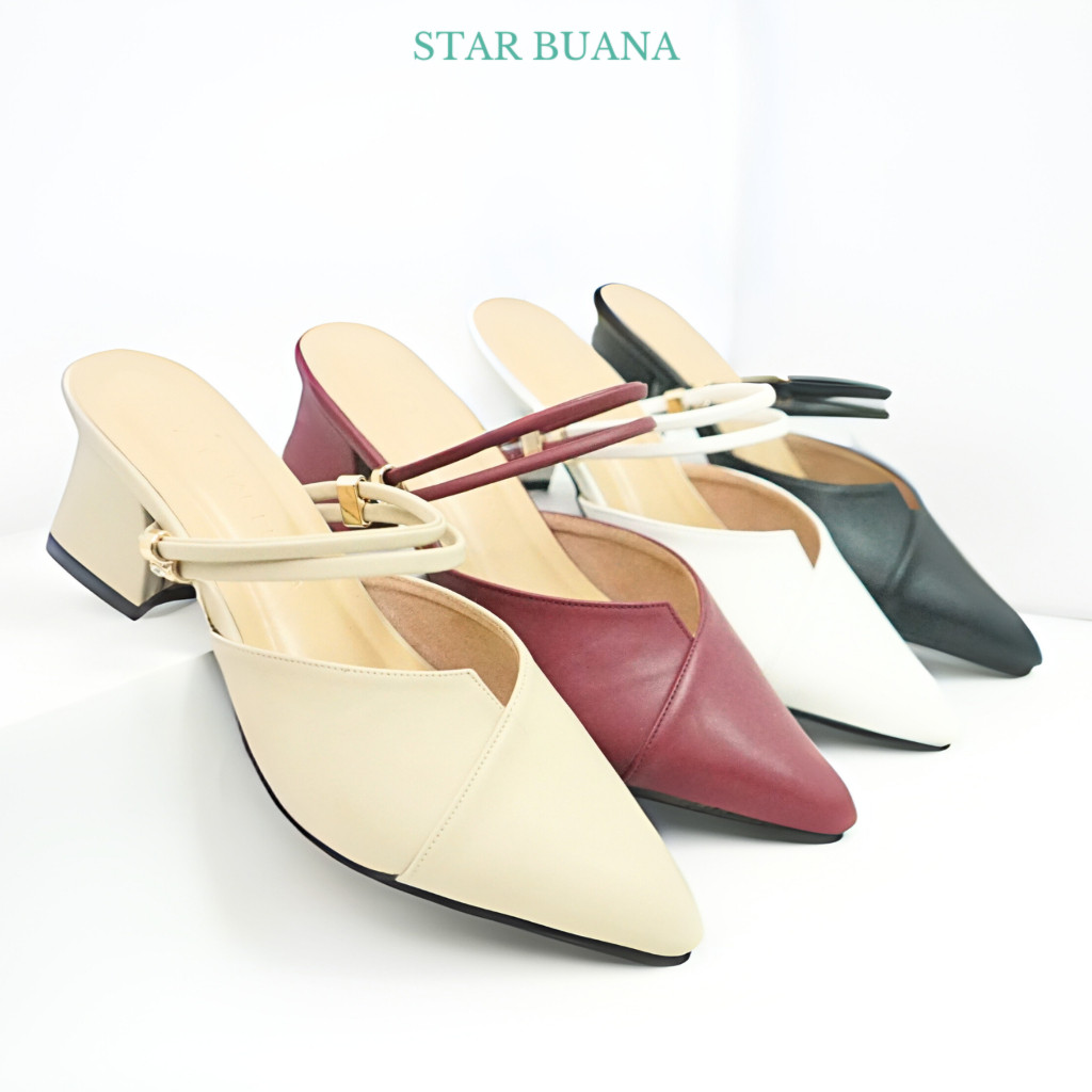 Original Minbi - Havana Sandal Mules Wanita Hak 5 cm Big Size 35-45 SB1