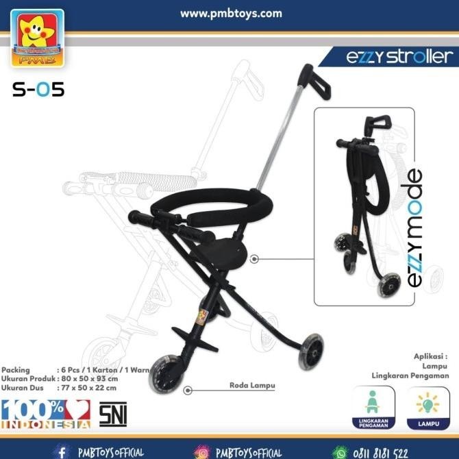 Magic Stroller Pmb Roda 3 / Stroller Balita / Kereta Dorong Bayi - Hitam