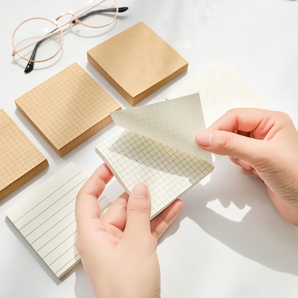 

STICKY NOTE NOTES MEMO KRAFT PAPER SERIES BROWN WHITE BASIC VINTAGE KERTAS AESTHETIC H189