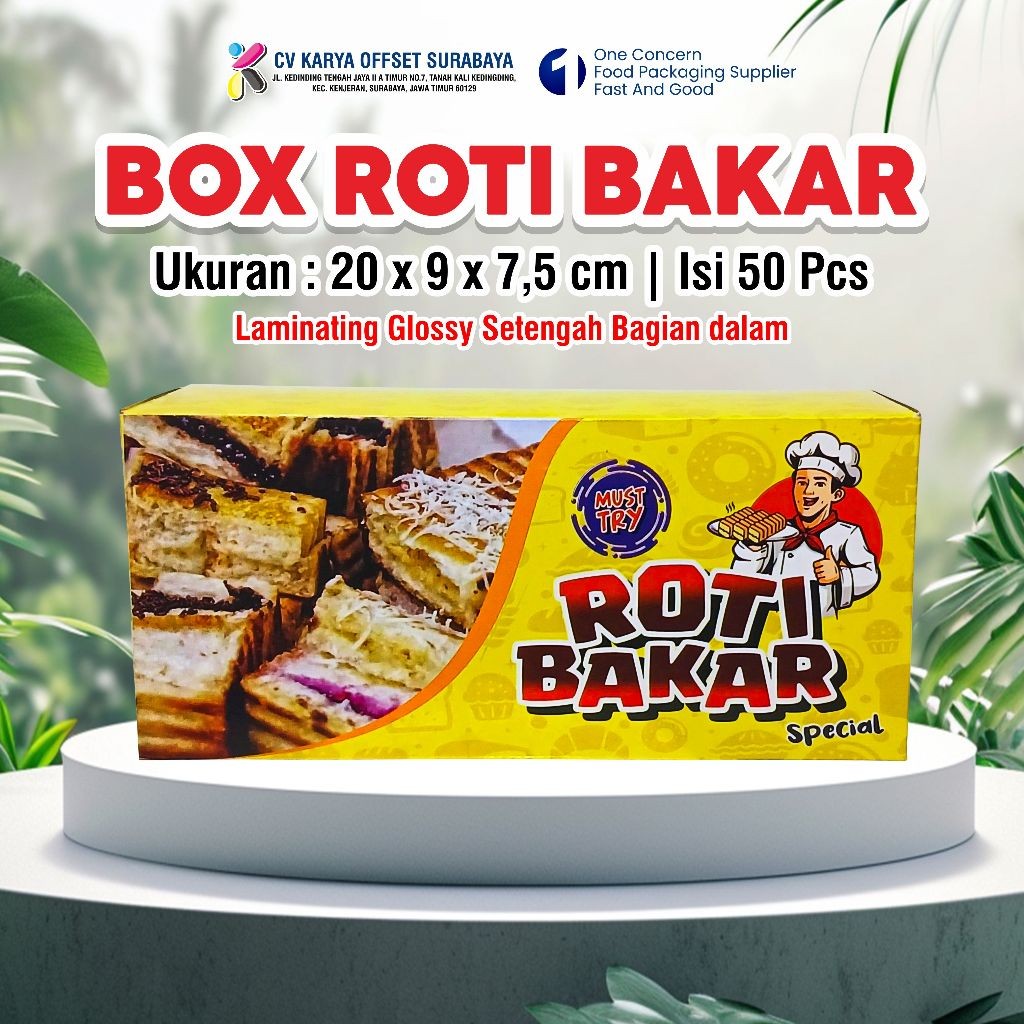 Dus Roti Bakar / Box Roti Bakar uk 20 x 9 x 7,5 CM Isi 50 pcs