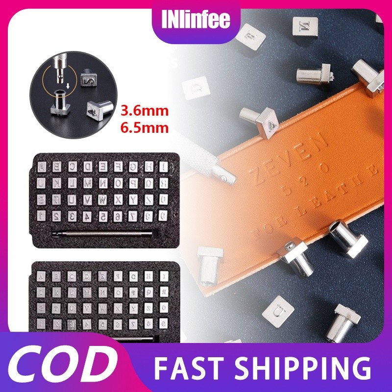 

36Pcs（Nomor 0-9 Letter A-Z） Stamp Kulit Segel Timbul /Alat DIY Kulit