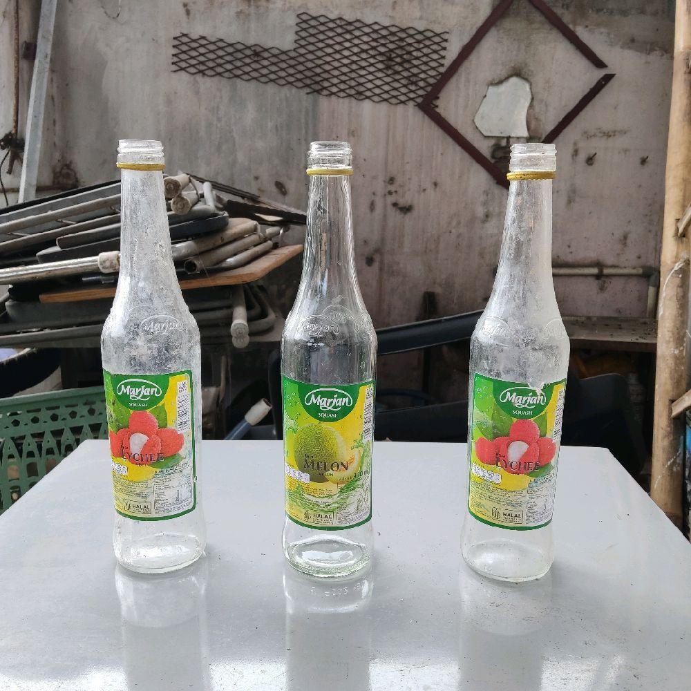 Botol Sirup Orson Merk Merek Marjan Kosong Bekas Ukuran 450ml TANPA TUTUP Botol Beling Kaca Bening P