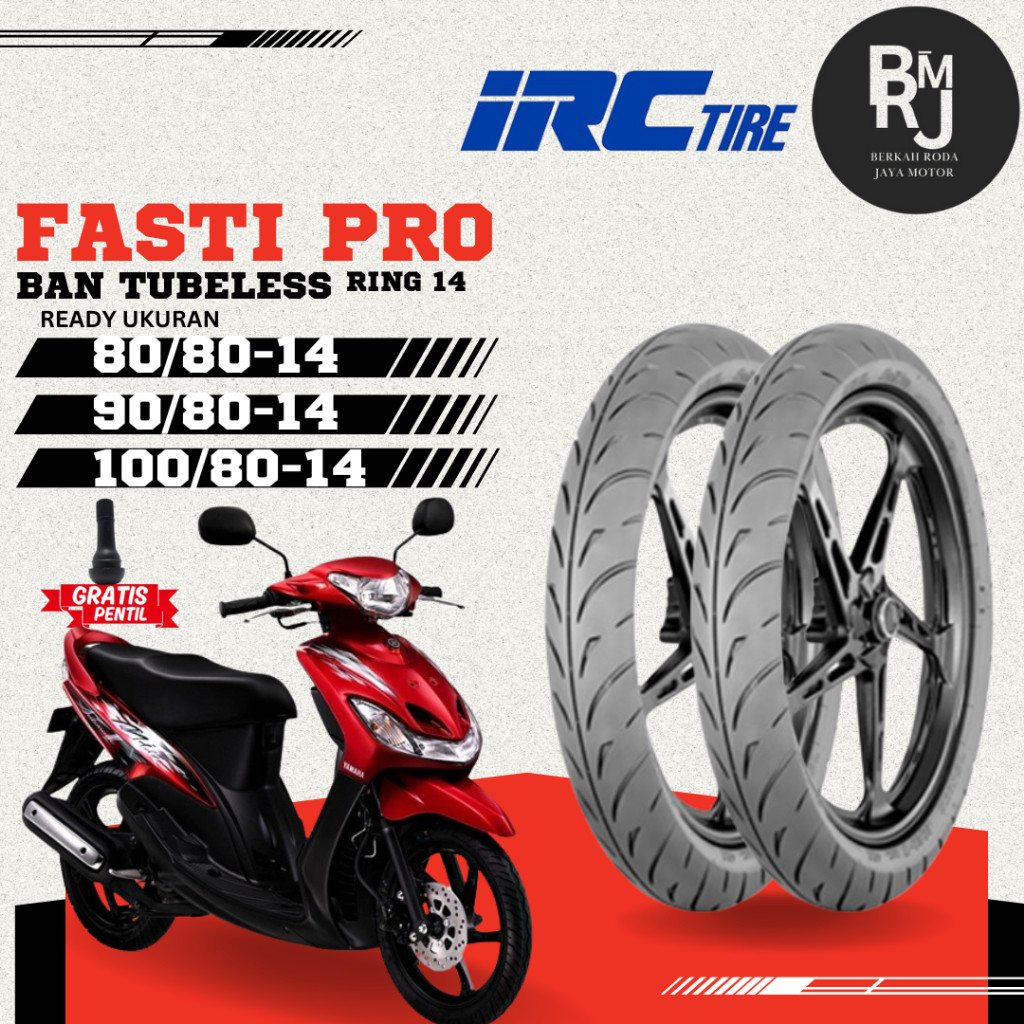 SEPASANG / SATUAN BAN MOTOR MATIC IRC FASTI PRO  Ring 14 Soft Compound TUBELESS VARIO MIO BEAT