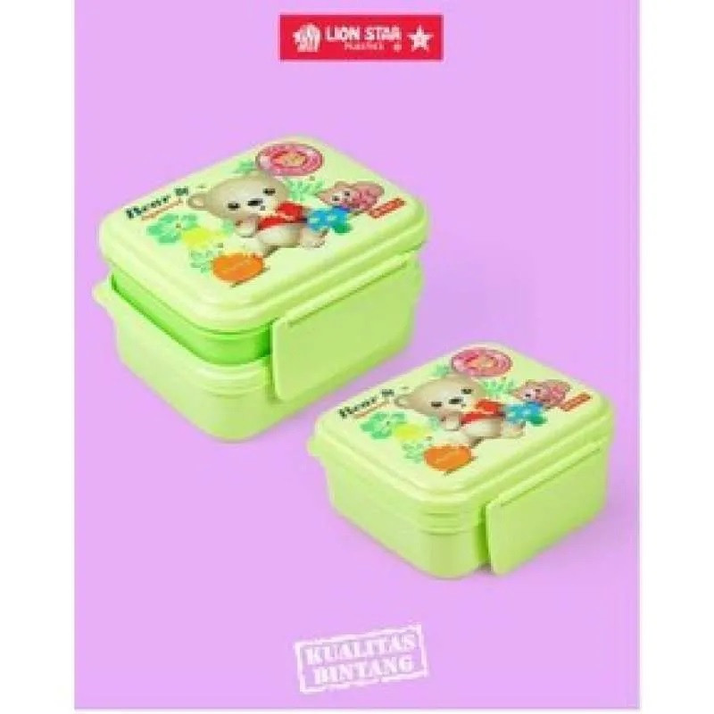 Tempat Bekal Makanan Anak Lion Star SB-34 Enzona Twin Lunch Box