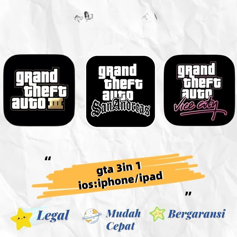 [IOS] GTA SA Grand Theft Auto: San Andreas /Vice City +III /3in1